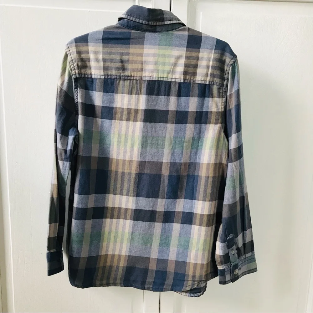 GYMBOREE Blue Yellow Plaid Button Down Shirt, S